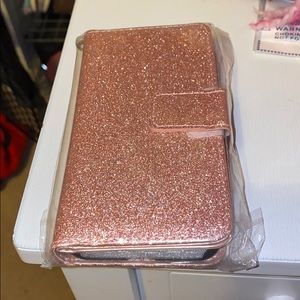 iPhone 11 Pro phone wallet wristlet rose gold